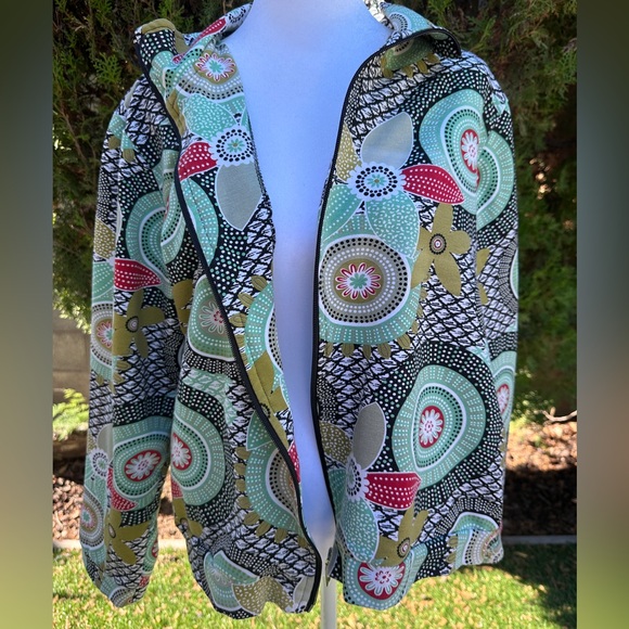 Women's Mirror Image Retro Zip Up Cotton Jacket XL - Picture 2 of 9